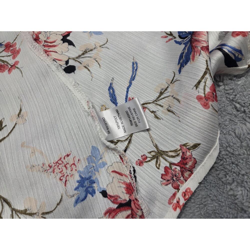 Kaii Los Angeles Top Women Small White Floral 3/4 Sleeve Cardigan - Picture 11 of 14